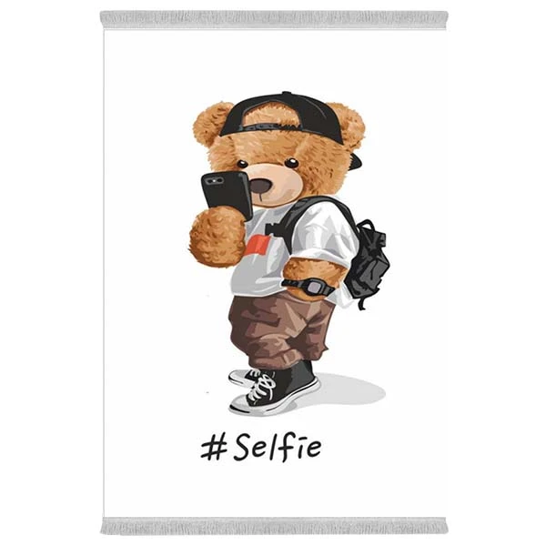 فرش پارچه‌ای دفه مدل فرشینه هازان مخمل طرح فانتزی کد 3255