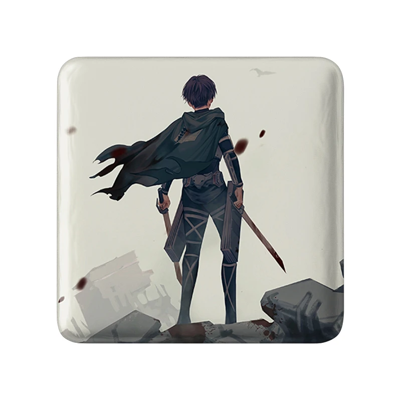 مگنت خندالو طرح لیوای انیمه اتک آن تایتان Attack on Titan  مدل مربعی کد 18574