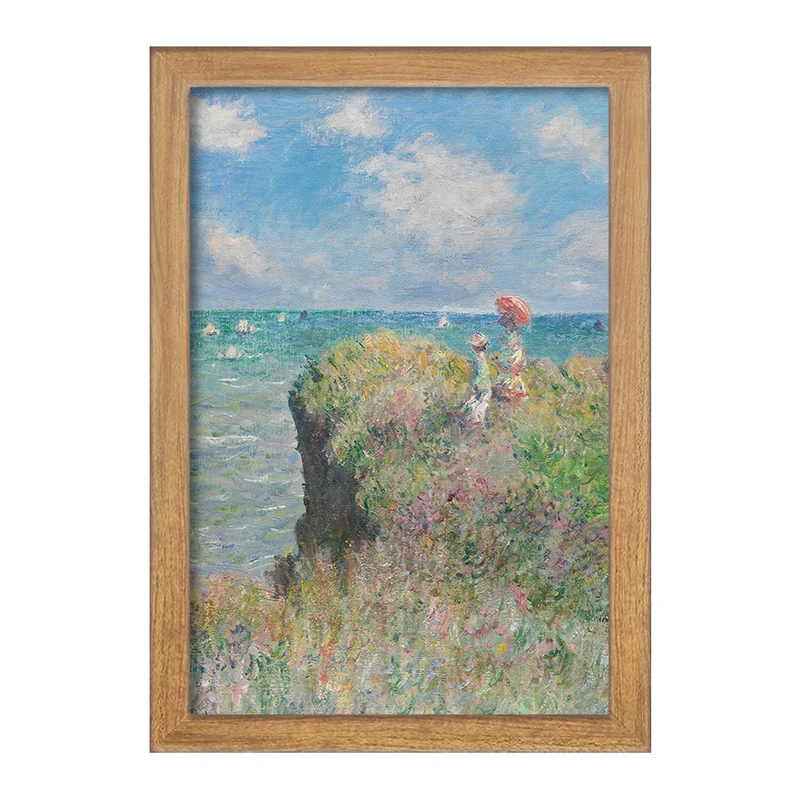 تابلو خندالو مدل گردش بر روی صخره‌های پورویل کلود مونه کد 36844