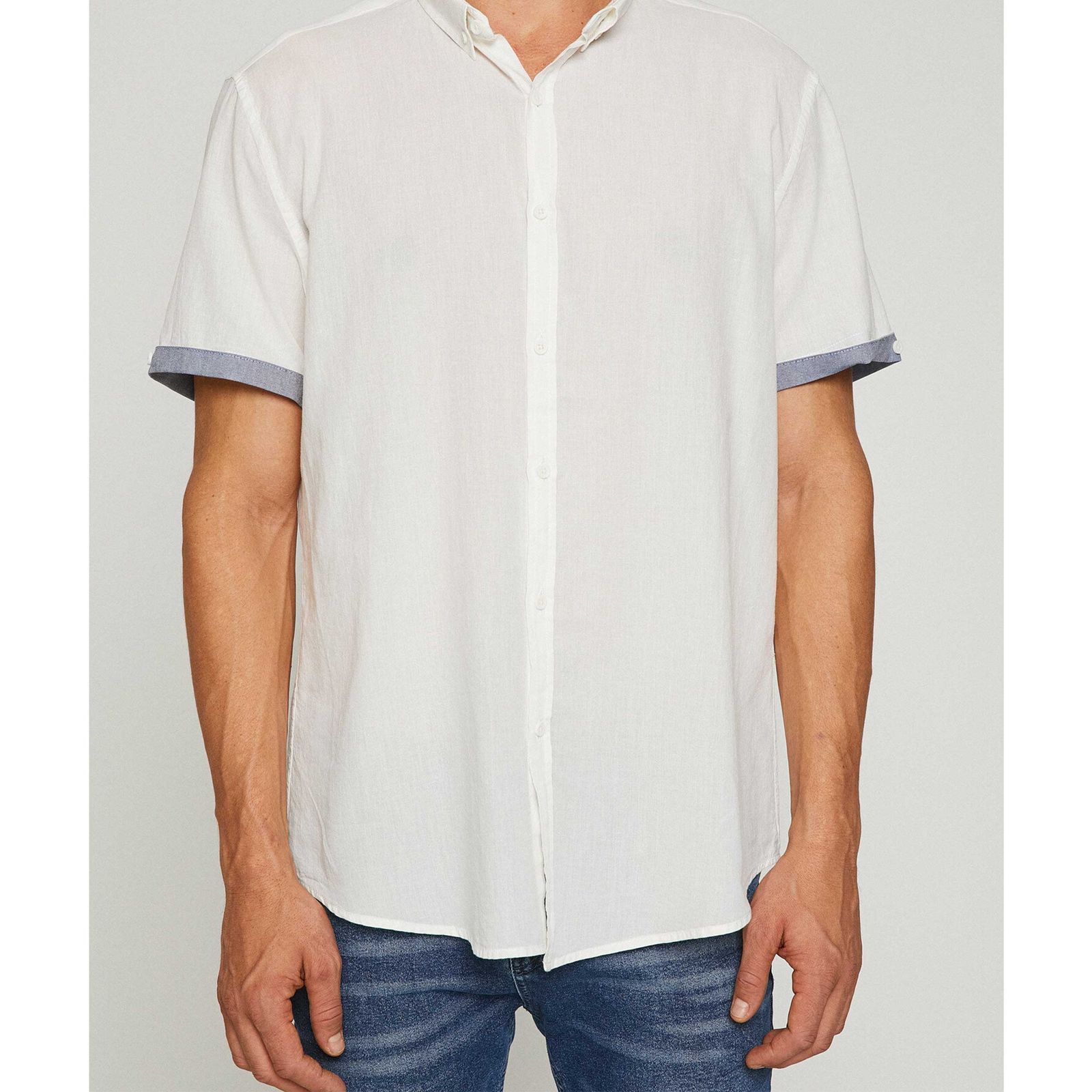 پیراهن آستین کوتاه مردانه کوتون مدل 8YAM61081BW-660 -  - 9