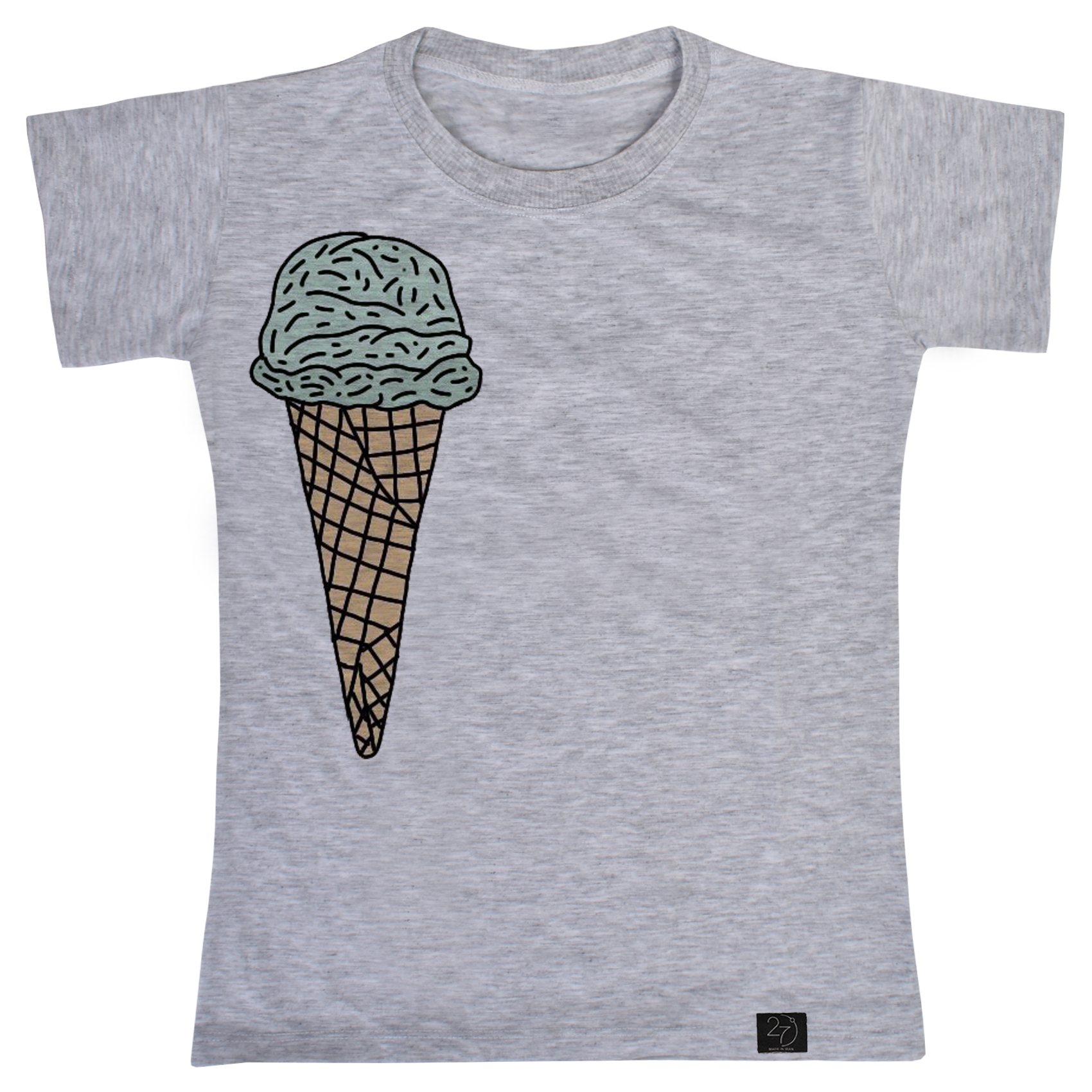 تی شرت آستین کوتاه دخترانه 27 مدل ICE CREAM کد Z25