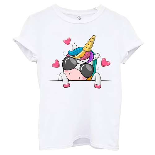 تی شرت آستین کوتاه زنانه اسد طرح یونیکورن کد 125 تی شرت آستین کوتاه زنانه اسد طرح یونیکورن کد 125