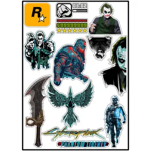 استیکر لپ تاپ و موبایل طرح گیمینگ کد GameSt4004 مجموعه‌ 11 عددی