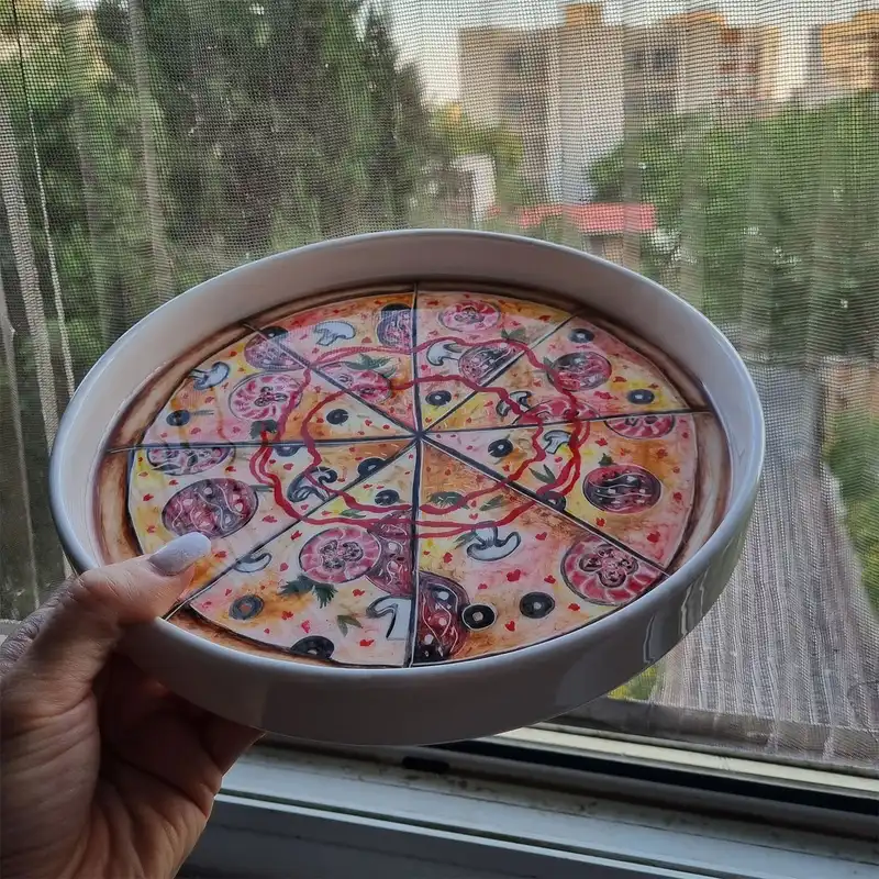 ظرف سرامیکی مدل پیتزا