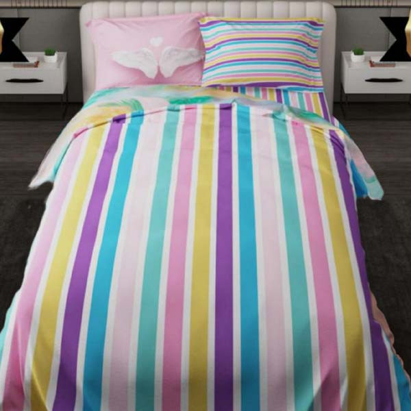 سرویس خواب مدل پر کد 1012 یکنفره 4 تکه