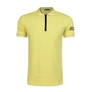پولوشرت آستین کوتاه مردانه ناوالس مدل زیپ دار کد 155170 رنگ زرد