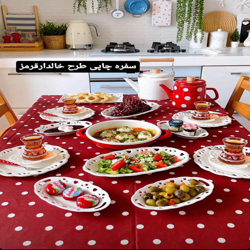 قیمت و خرید رومیزی رزین تاژ طرح خالدار مدل مربع کد 140