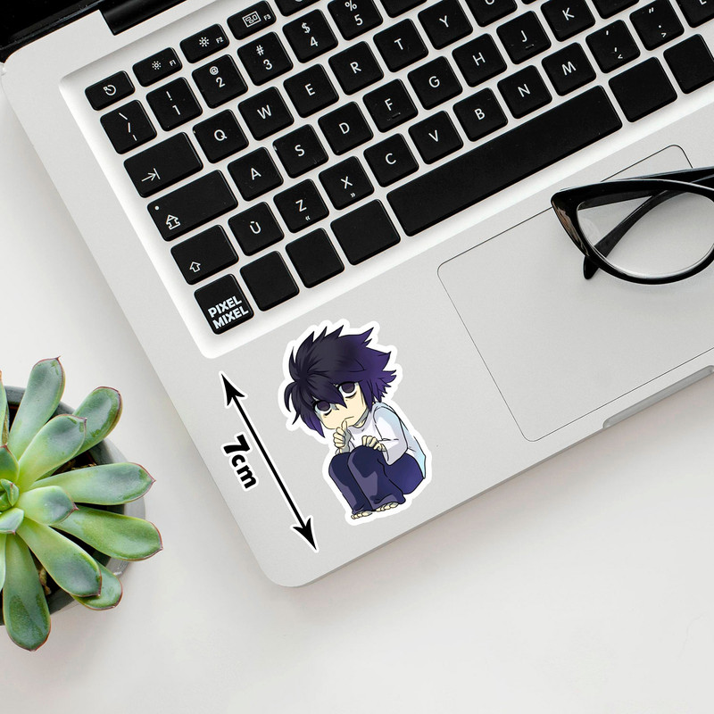 استیکر لپ تاپ پیکسل میکسل مدل انیمه دفترچه مرگ مجموعه 5 عددی