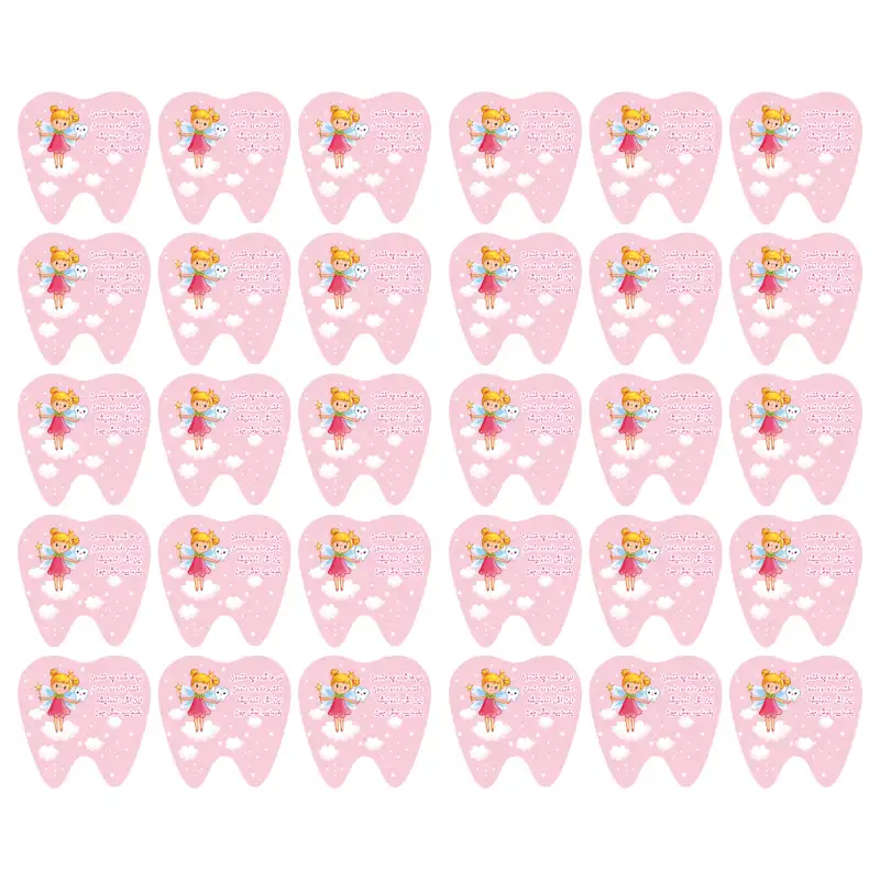 برچسب طرح دندونی مدل دخترانه مجوعه 30 عددی