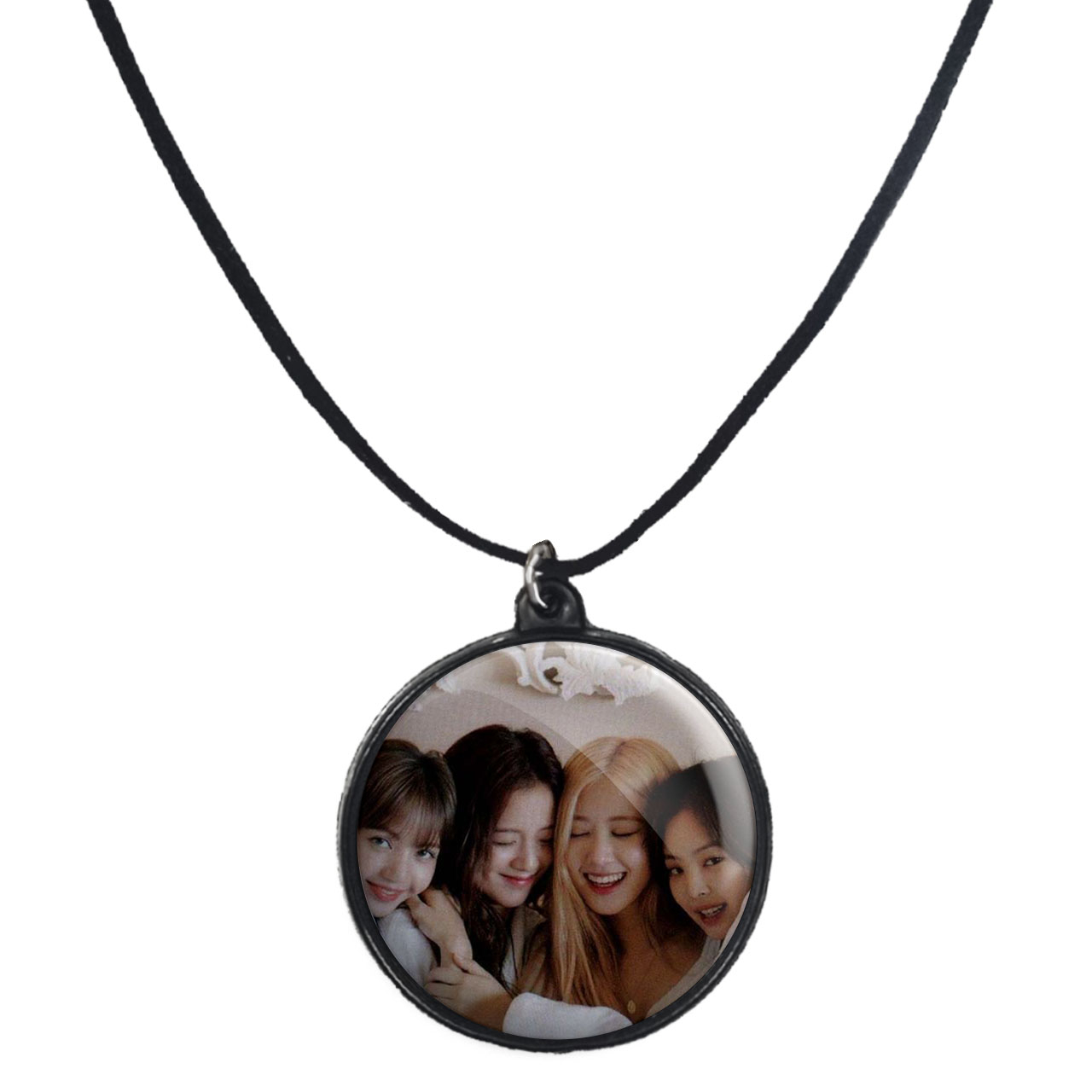 گردنبند پرمانه طرح بلک پینک کد pmb.6706 مدل دو طرفه