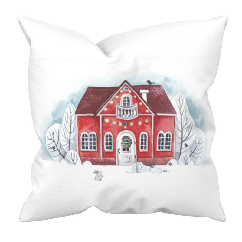 کاور کوسن مدل خانه زمستانی سایز 40*40 سانتی متر