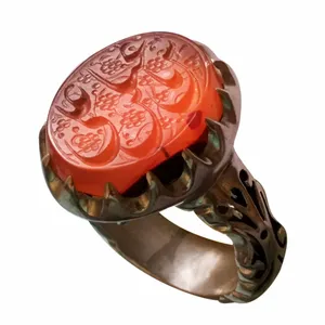 انگشتر نقره مردانه  طرح یا عباس بن علی مدل عقیق کد 1400518