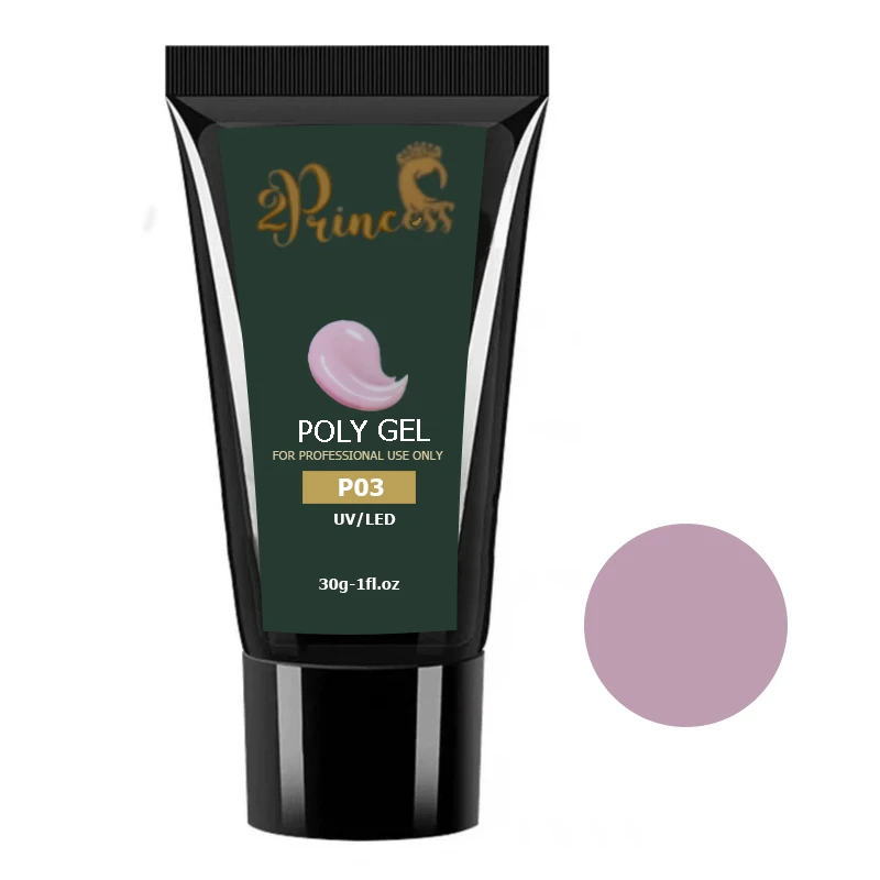 پلی ژل کاشت ناخن پرنسس مدل P03 وزن 30 گرم رنگ صورتی