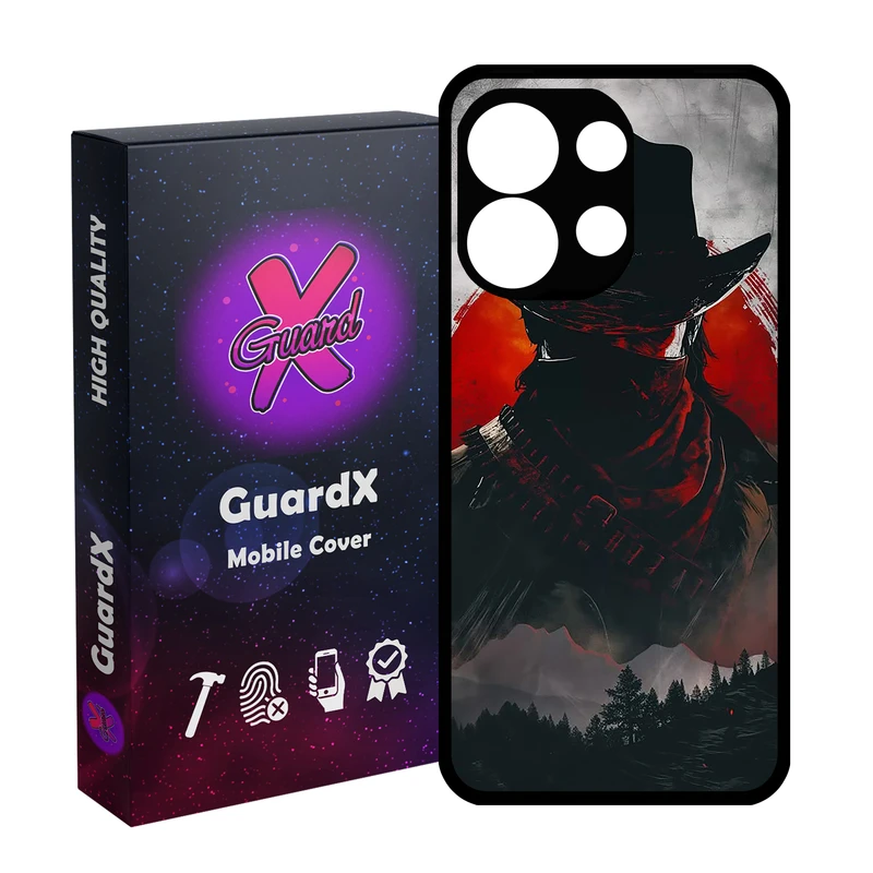 کاور گارد ایکس طرح Red Dead Redemption مدل Glass10733 مناسب برای گوشی موبایل شیائومی Redmi Note 13 4G