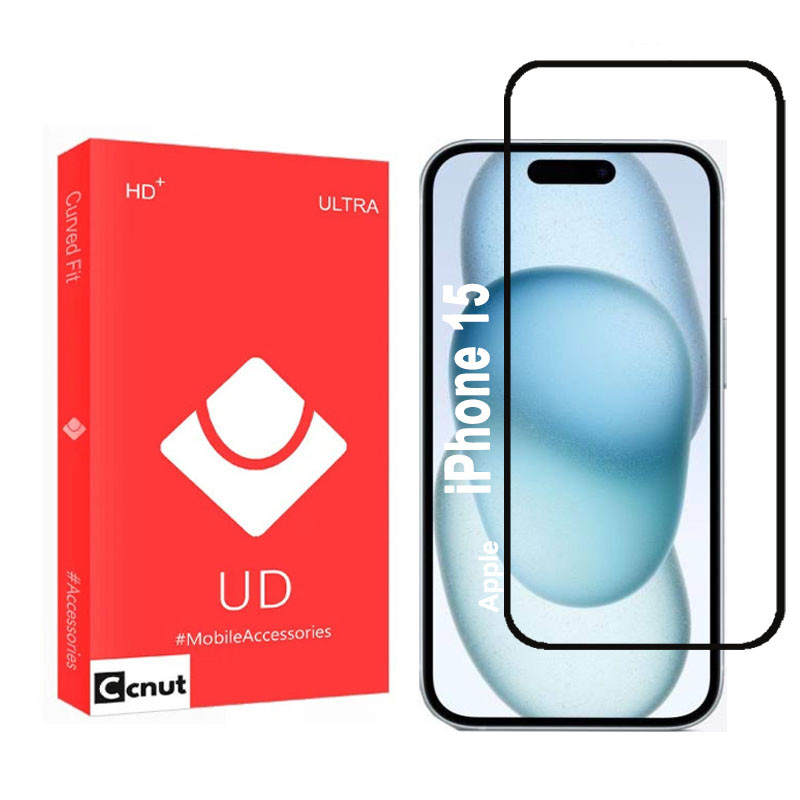 محافظ صفحه نمایش شیشه‌ای کوکونات مدل VWK-UDR مناسب برای گوشی موبایل اپل iPhone 15