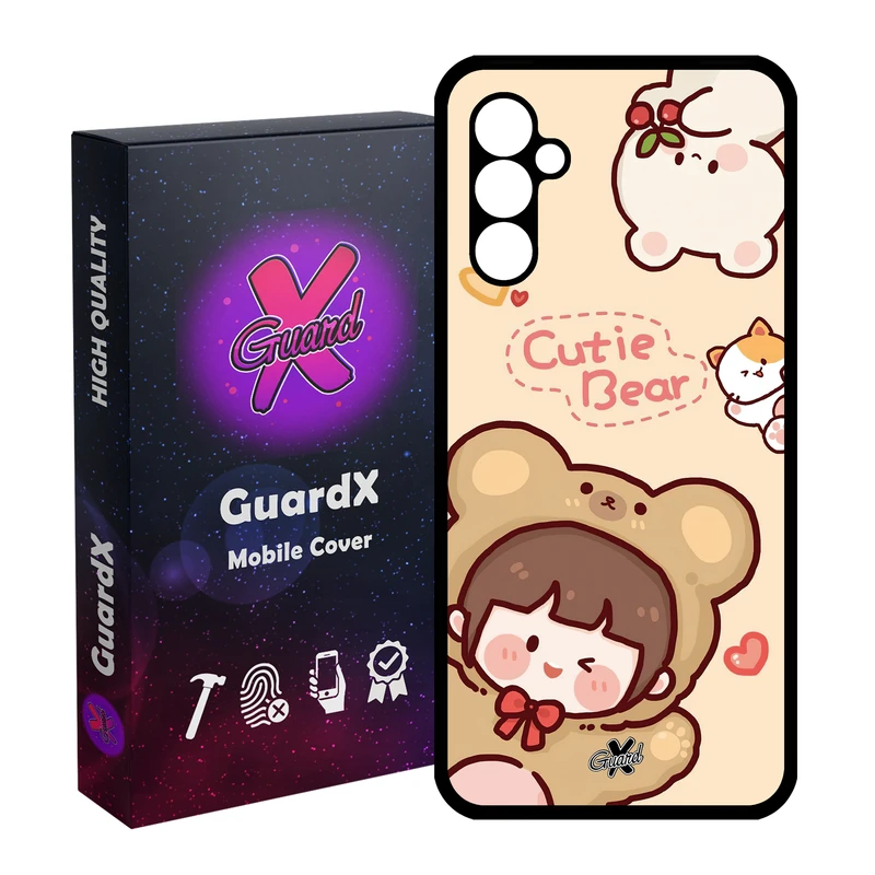 کاور گارد ایکس طرح خرسی مدل Glass10506 مناسب برای گوشی موبایل سامسونگ Galaxy A24/A24 4G/M34 5G