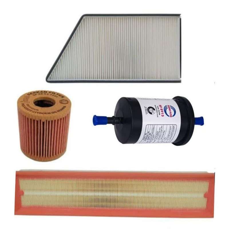 فیلترهوا سرکان مدلSF1223 مناسب برای پژو پارسTU5 به همراه فیلتر روغن وفیلتر کابین وفیلتر بنزین