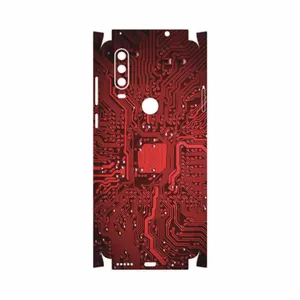 MAHOOT Red Printed Circuit Board-FullSkin Cover Sticker for Motorola One Action