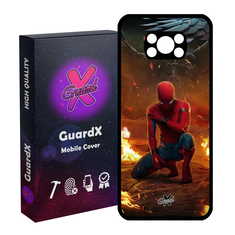 کاور گارد ایکس طرح Spider Man مدل Glass10098 مناسب برای گوشی موبایل شیائومی Poco X3 Pro