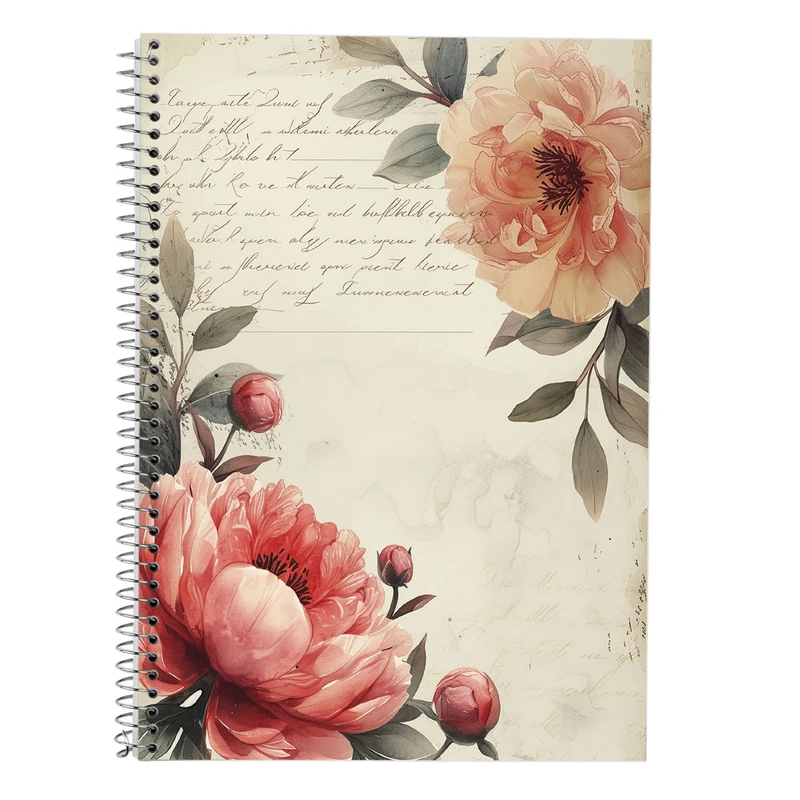 دفتر زبان 50 برگ مدوپد مدل دو خط طرح گل کد DF13357