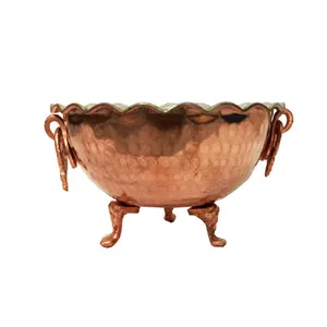 سوپ خوری مسی مدل دسته گوشواره ای طرح 3 پایه