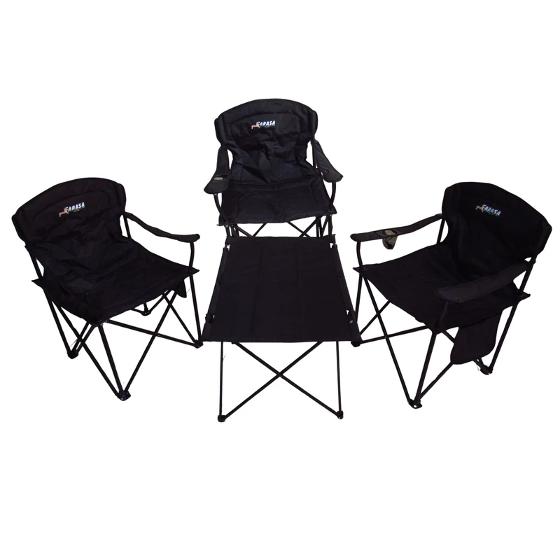 میز و صندلی سفری تاشو 3 نفره مدل 3cs مجموعه 4 عددی 