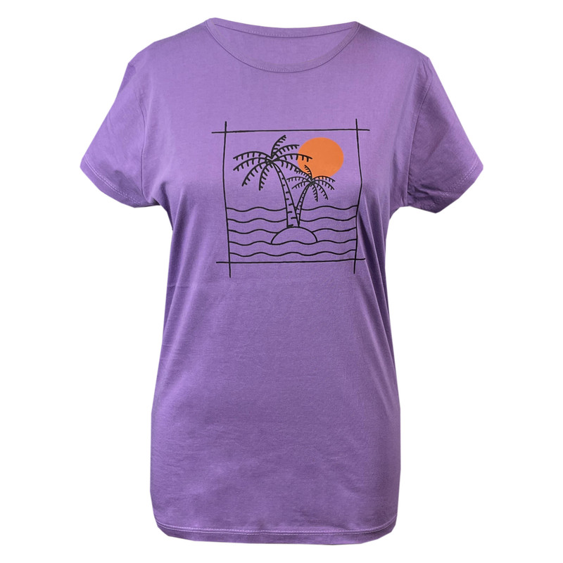 تی شرت آستین کوتاه زنانه مدل ساحل کد 1680 رنگ بنفش 
