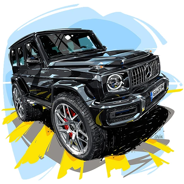 استیکر پارچه و لباس پاد آفرین طرح ماشین بنز Gکلاس کد 3219