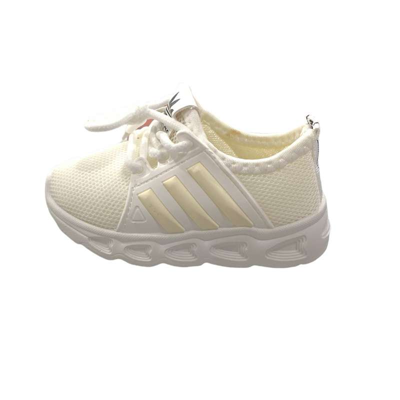 کفش راحتی پسرانه مدل سه خط W01 رنگ سفید