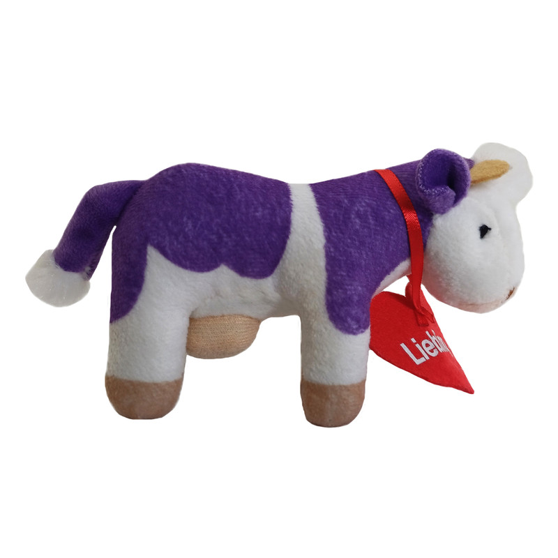 عروسک طرح گاو مدل میلکا طول 16 سانتی‌متر