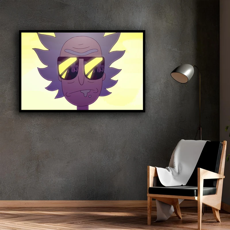 تابلو نوری طرح ریک اند مورتی مدل B-A1699 فریم مشکی