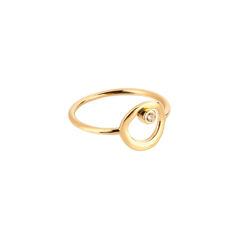 انگشتر طلا 18 عیار زنانه سنجاق مدل چشم کد R900 سایز 54