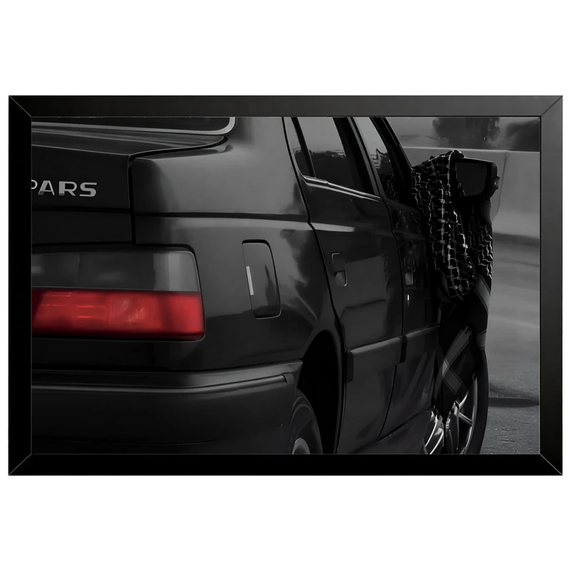 تابلو بکلیت طرح ماشین و خودرو پژو پارس (پرشیا) مدل B-po2177 فریم مشکی