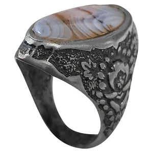 انگشتر نقره مردانه مدل عقیق سلطانی ASK1911