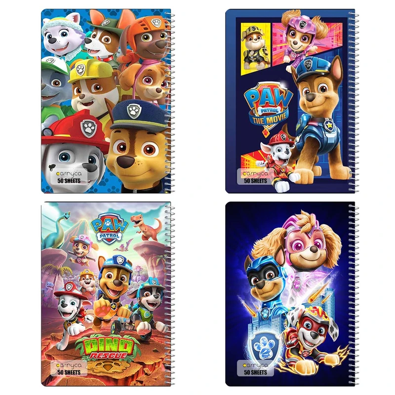 دفتر نقاشي 50 برگ کارنيکا طرح سگ های نگهبان paw patrol کد 29763 مجموعه 4 عددی