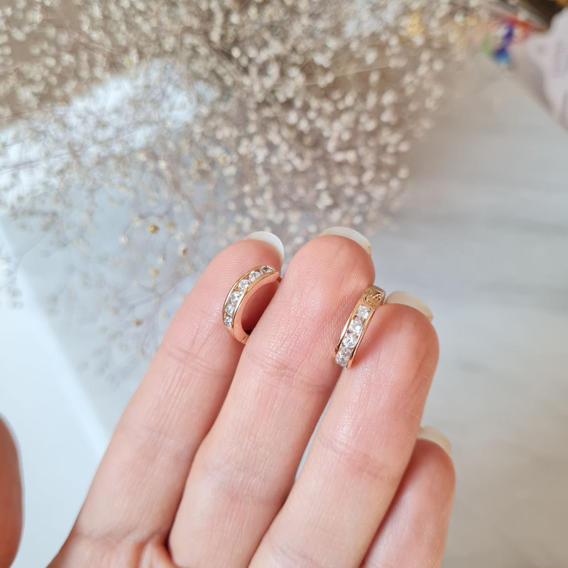 گوشواره زنانه ژوپینگ مدل نگینی حلقه ای