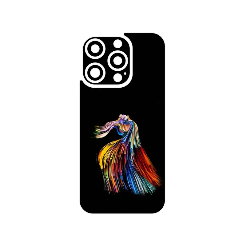 برچسب پوششی ماهوت مدل Rainbow Hair Digital Art مناسب برای گوشی موبایل اپل iPhone 15 Pro