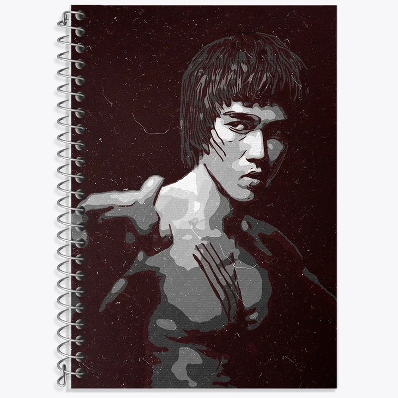 دفتر زبان 50 برگ خندالو مدل دو خط طرح بروس لی (Bruce Lee) کد F1789