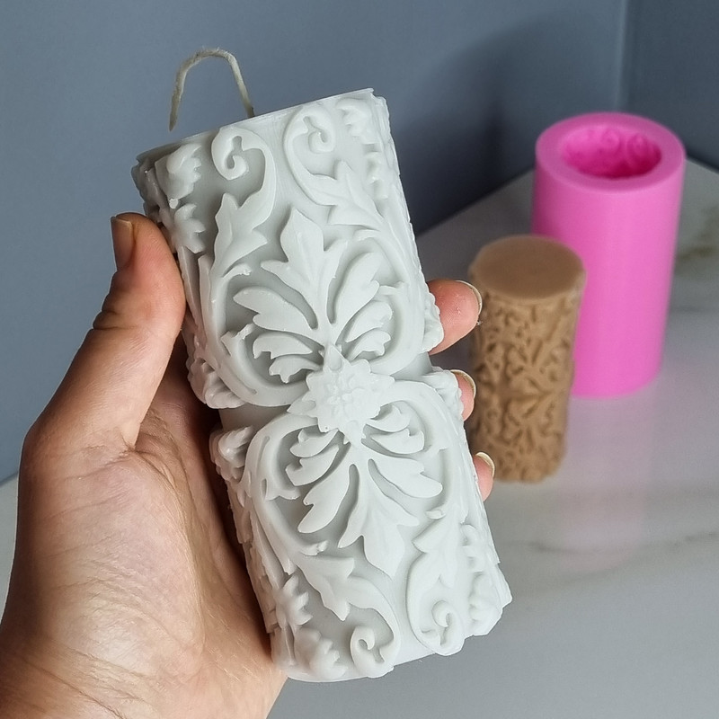 قالب شمع مدل استوانه منبت کد C 13CM