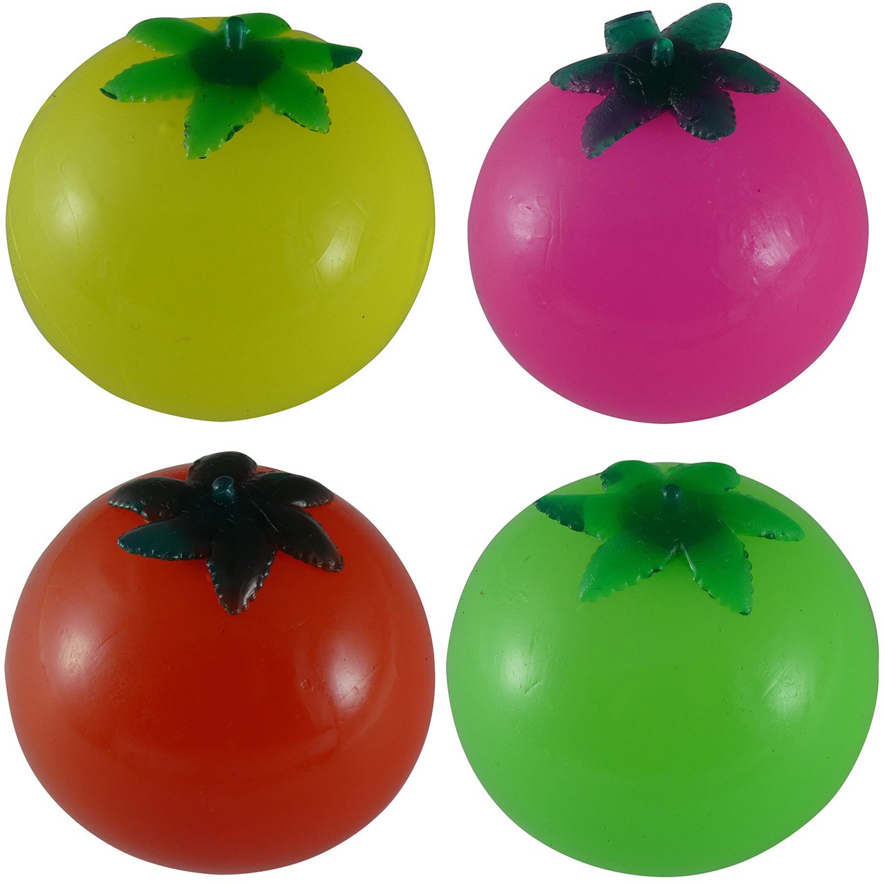 توپ بازی ضد استرس مدل Large Leafy Tomatoes بسته 4 عددی