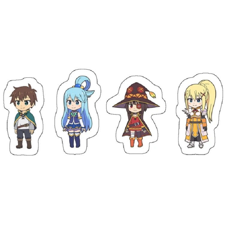 استیکر لپ تاپ مدل Isekai Quartet Konosuba Characters بسته 4عددی