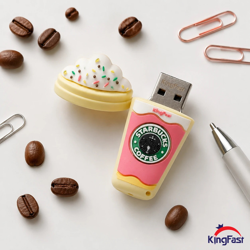 فلش مموری کینگ فست طرح فنجان قهوه مدل Starbucks Coffee Cup CF-11 ظرفیت 32 گیگابایت با رابط USB 3.0