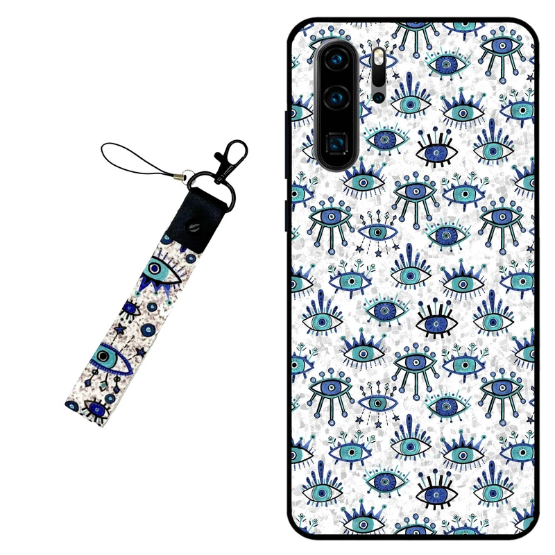 کاور مگافون طرح چشم نظر  مدل 6464 مناسب برای گوشی موبایل هوآوی P30 Pro به همراه بند آویز
