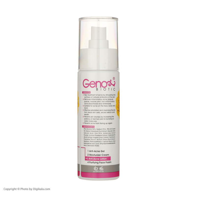محلول ضدآکنه ژنوبایوتیک مدل Anti Acne3 حجم 100 میلی لیتر