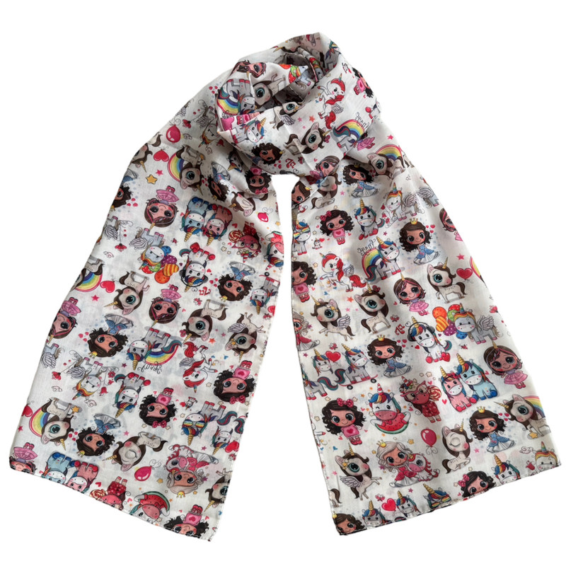 شال دخترانه مدل نخی یونی کورن کد 12