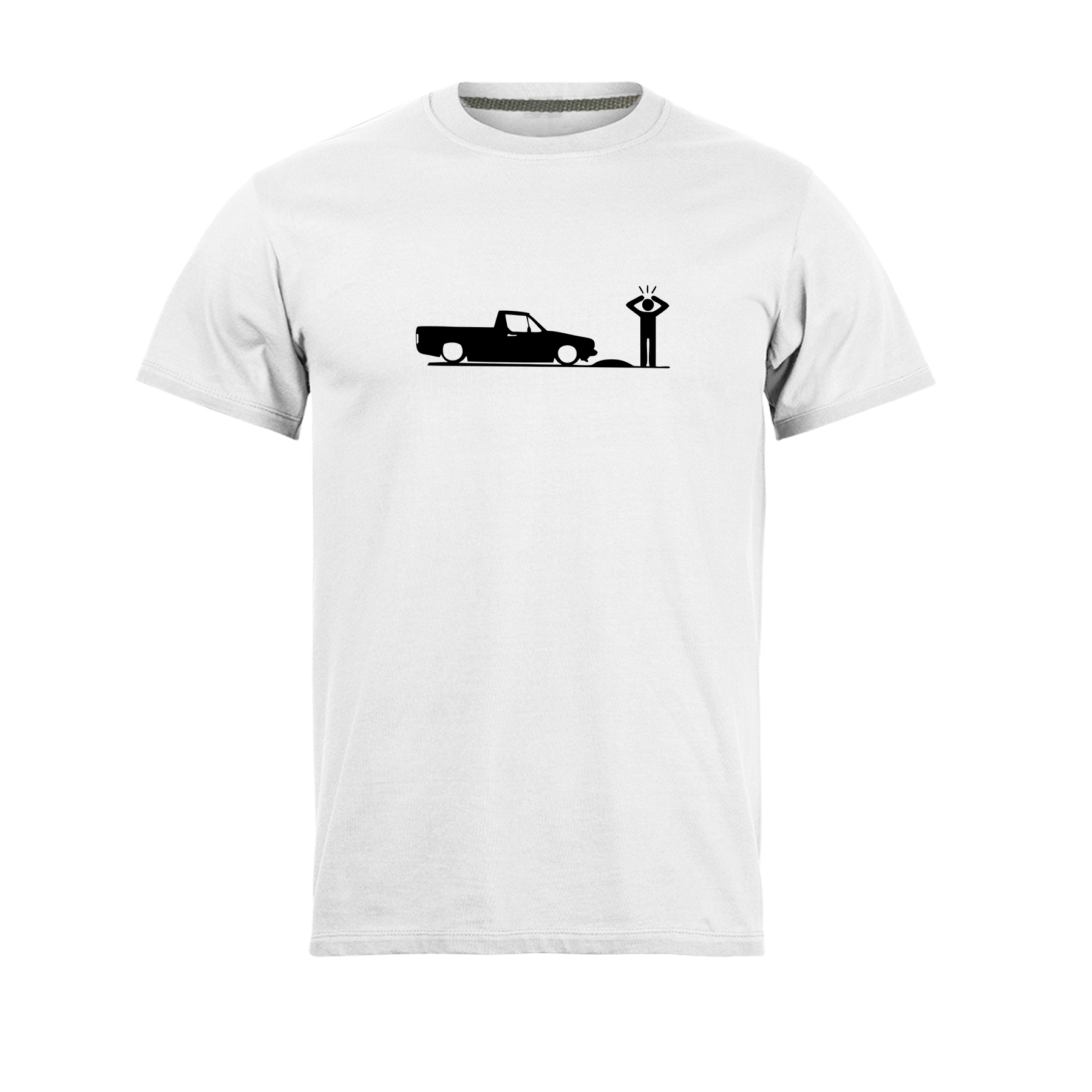 تی شرت آستین کوتاه مردانه مدل ماشین کف خواب کد N1_0155 رنگ سفید