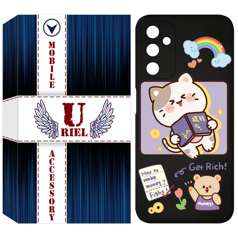 کاور یوریل مدل KSH کد 12 طرح گربه مناسب برای گوشی موبایل سامسونگ Galaxy A14 4G