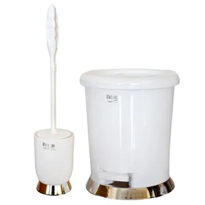 ست سطل زباله و فرچه 3/5 لیتری ابتکار مدل پدالی کد EB01001