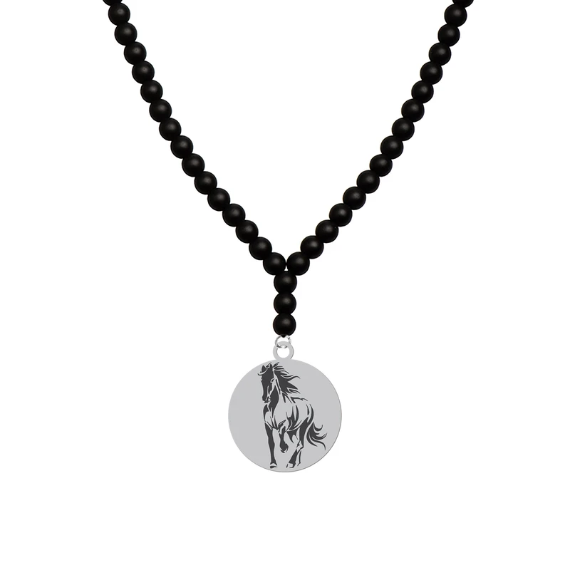 گردنبند هایکا طرح رخ اسب کد a.h 508