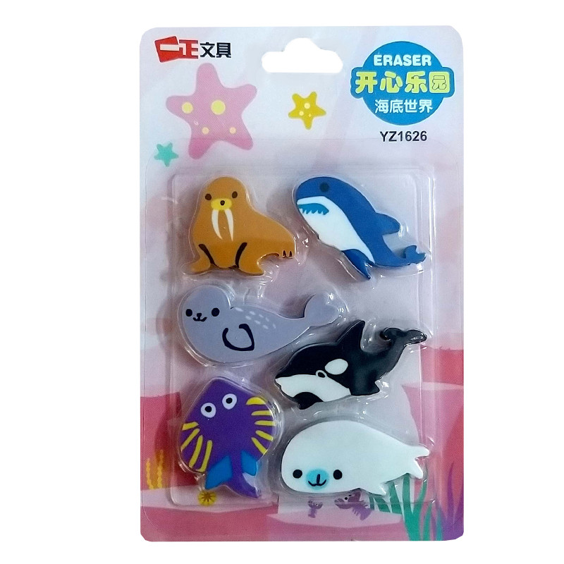 پاک کن مدل حیوانات دریایی کد EF-20 مجموعه 6 عددی